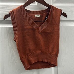 Debut Rust Knit Sweater Vest